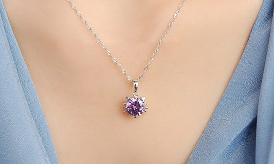 Amethyst Cat Necklace – Calm · Balance · Protection