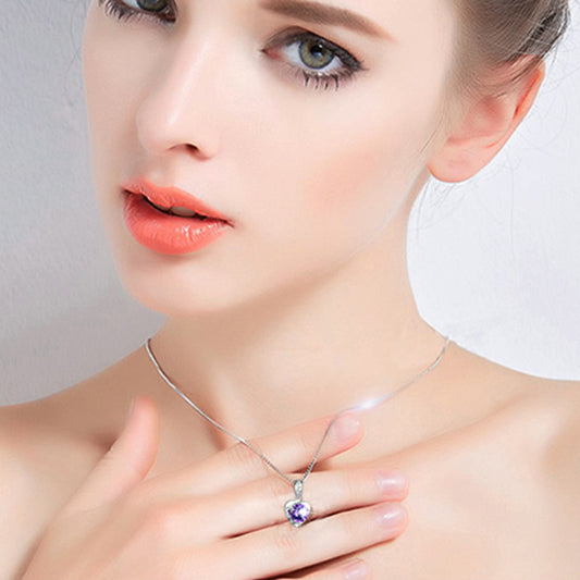 Amethyst Heart Necklace – Calm · Balance · Protection