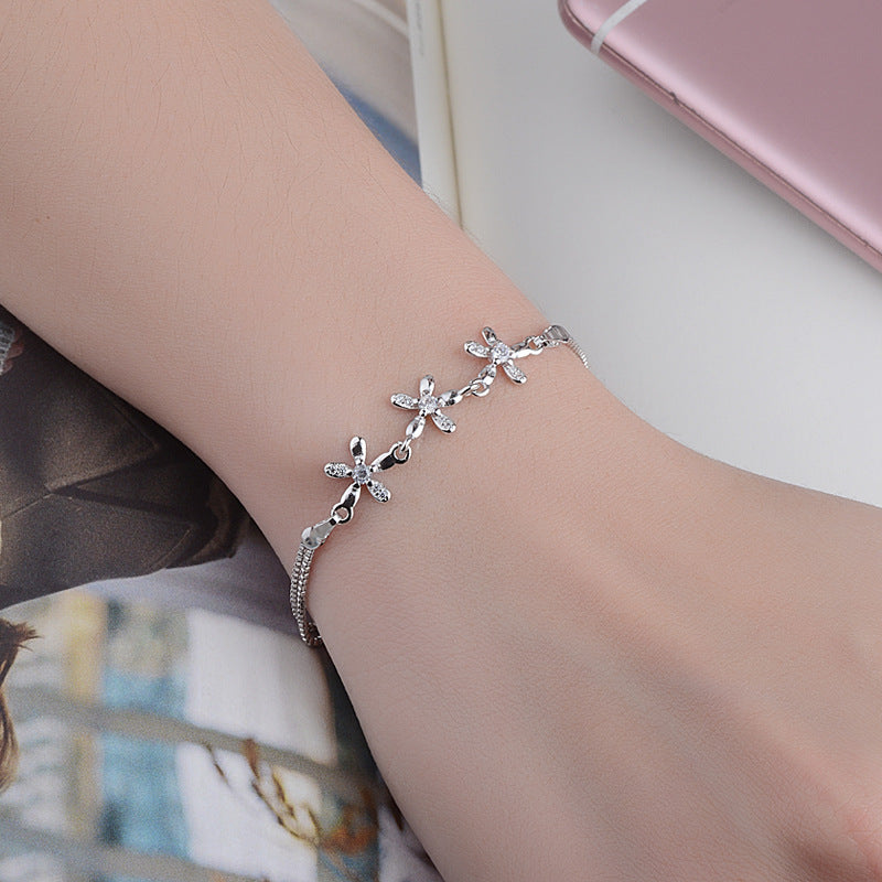 Sterling Silver Forget-Me-Not Bracelet – A Symbol of Remembrance