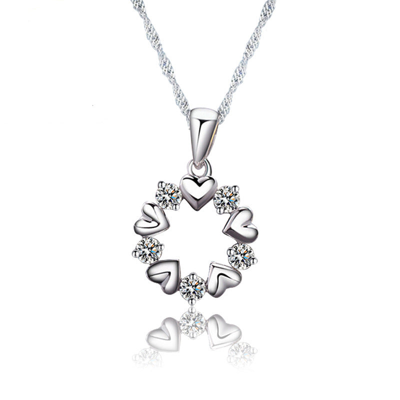 Sterling Silver Five-Heart Necklace – Symbol of Love & Connection