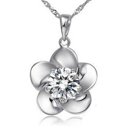Sterling Silver Cherry Blossom Pendant Necklace – Elegant & Timeless