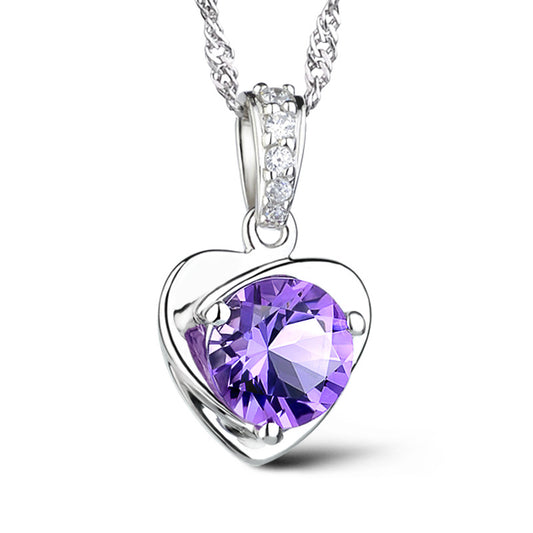 Amethyst Heart Necklace – Calm · Balance · Protection