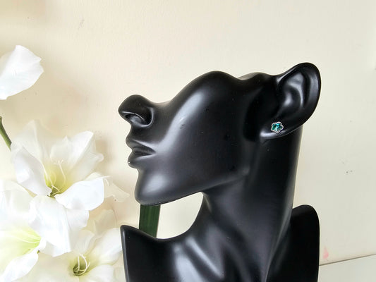 Emerald Flower Stud Earrings - Love · Hope · Wealth