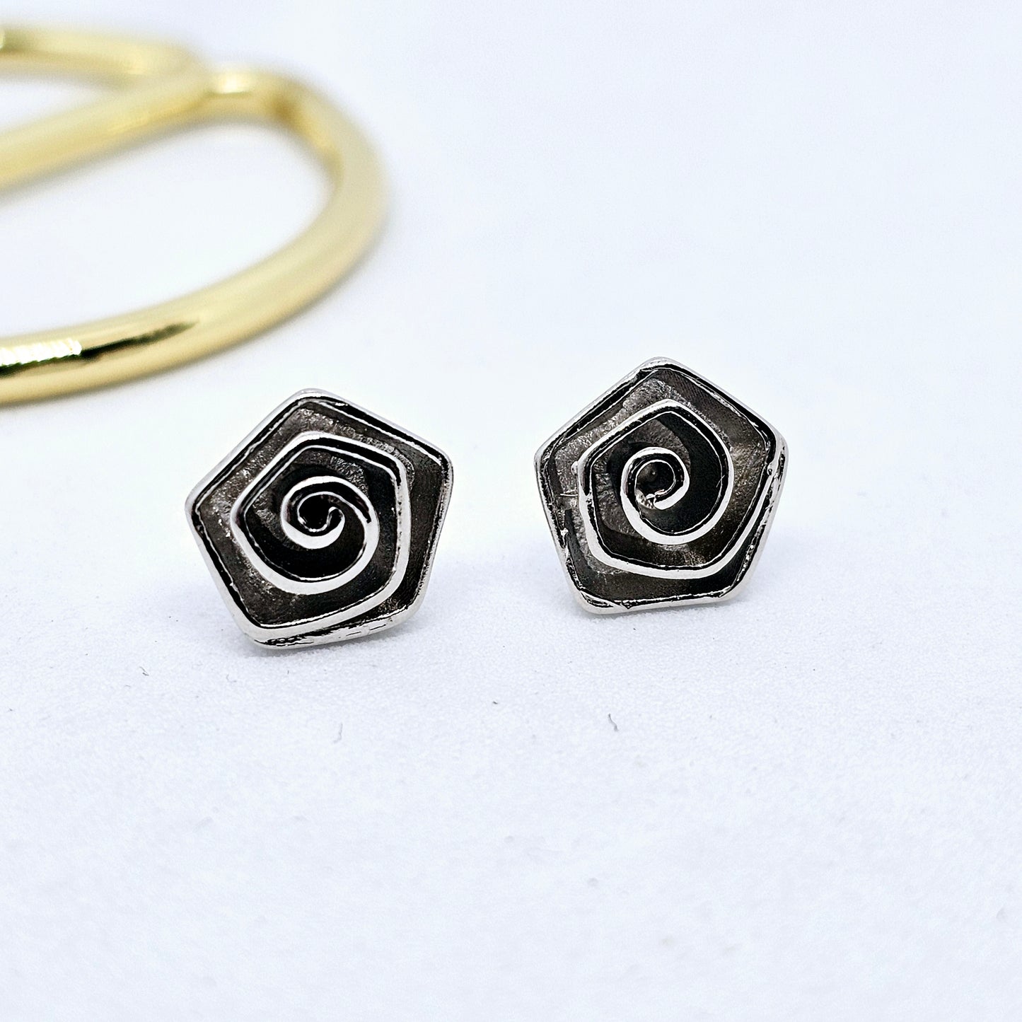 Sterling Silver Rose Stud Earrings – Timeless Elegance