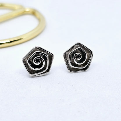 Sterling Silver Rose Stud Earrings – Timeless Elegance