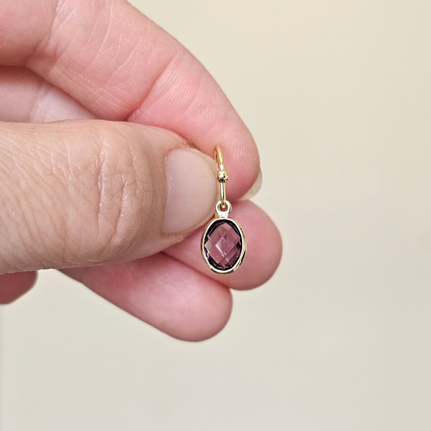 Birthstone French Hook Earrings- Oval
