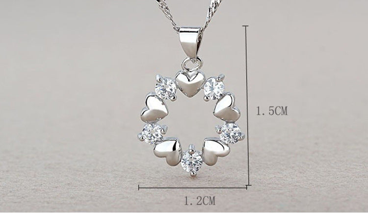 Sterling Silver Five-Heart Necklace – Symbol of Love & Connection