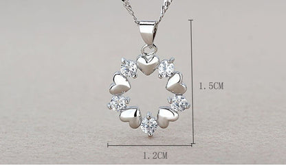 Sterling Silver Five-Heart Necklace – Symbol of Love & Connection
