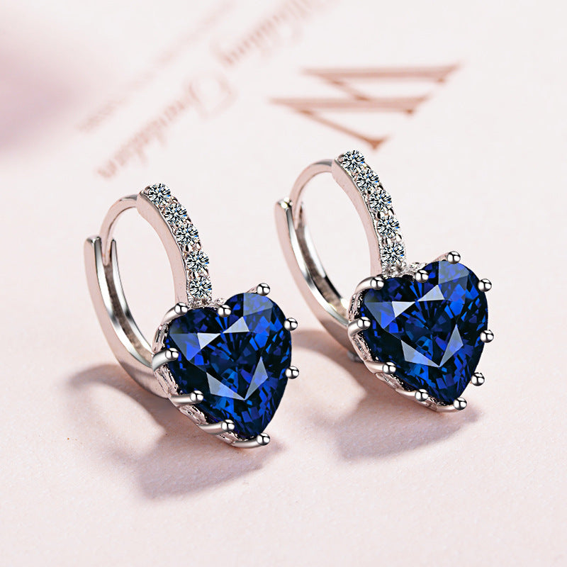 Sapphire Sterling Silver Heart Stud Earrings – Wisdom · Loyalty · Protection