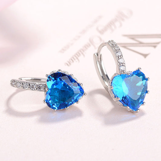 Topaz Sterling Silver Heart Hoop Earrings – Healing · Confidence · Success