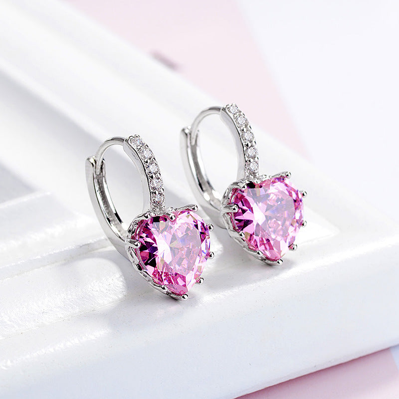 Pink Tourmaline Sterling Silver Heart Hoop Earrings – Love · Healing · Peace