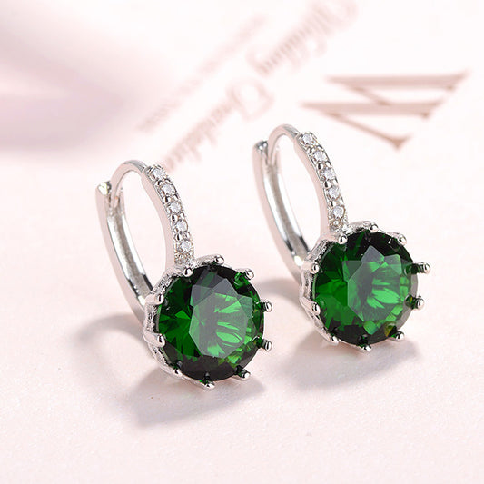 Emerald Sterling Silver Circle Earrings – Love · Hope · Wealth