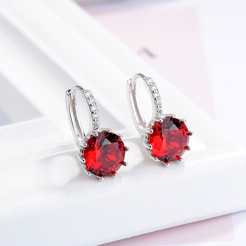 Ruby Sterling Silver Square Earrings – Passion · Love · Strength