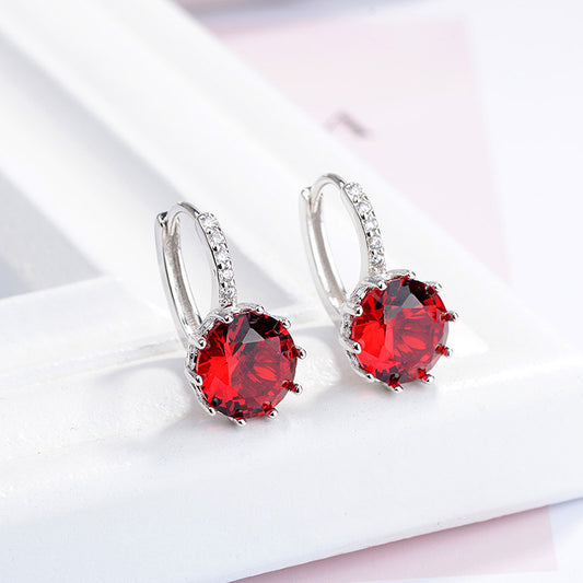 Ruby Sterling Silver Circle Hoop Earrings – Passion · Love · Strength
