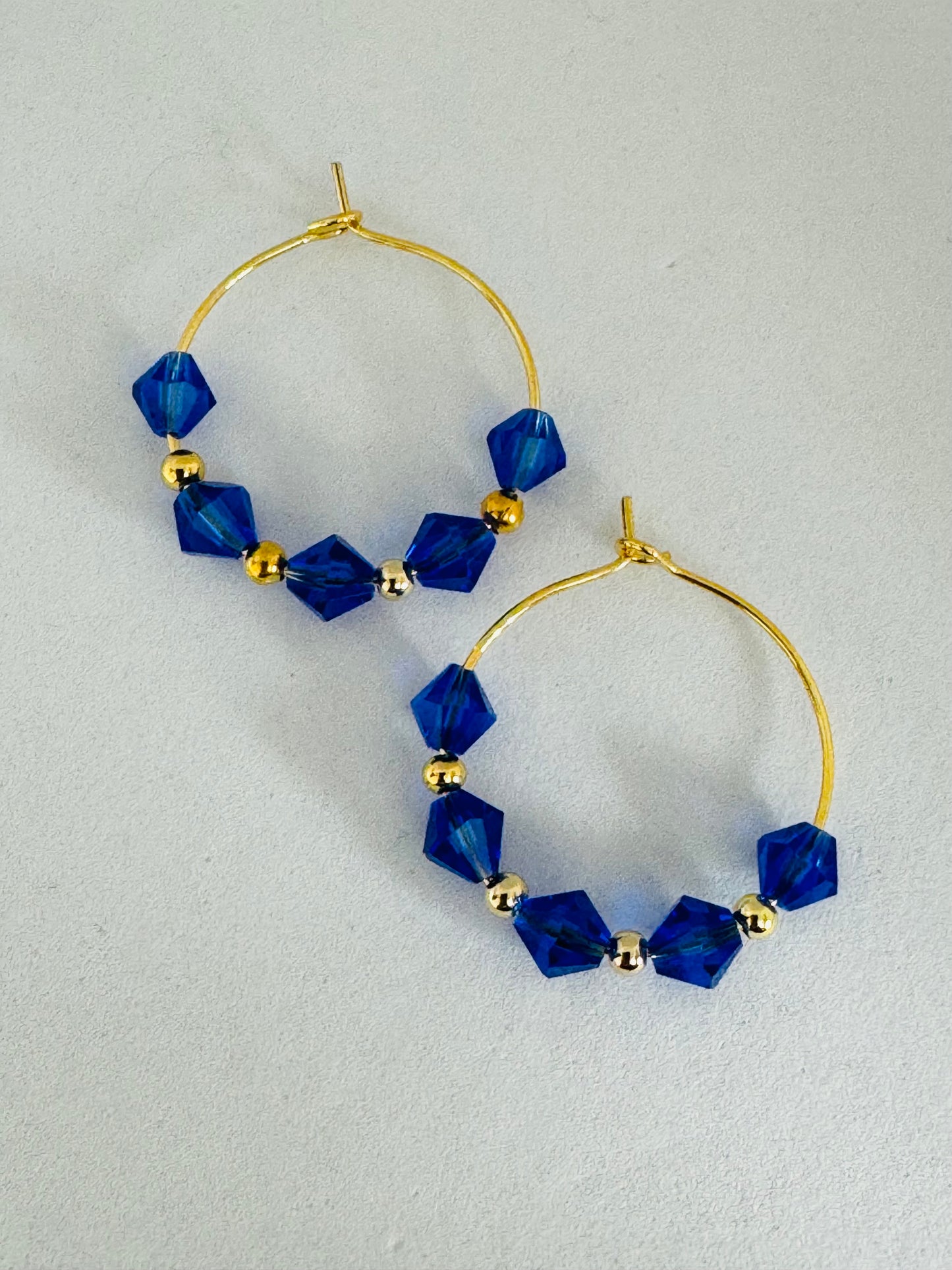 Birthstone & Pearls Gold Filled Hoop Earrings