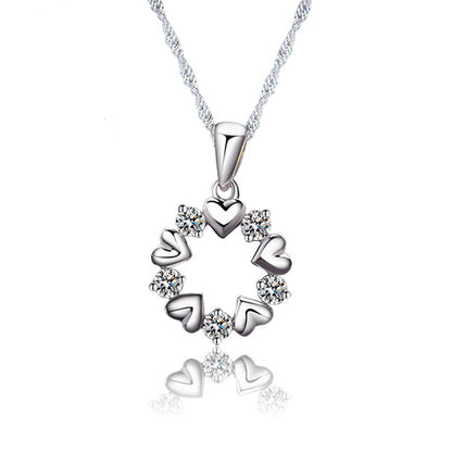 Sterling Silver Five-Heart Necklace – Symbol of Love & Connection
