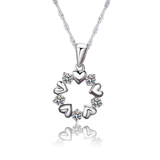 Sterling Silver Five-Heart Necklace – Symbol of Love & Connection