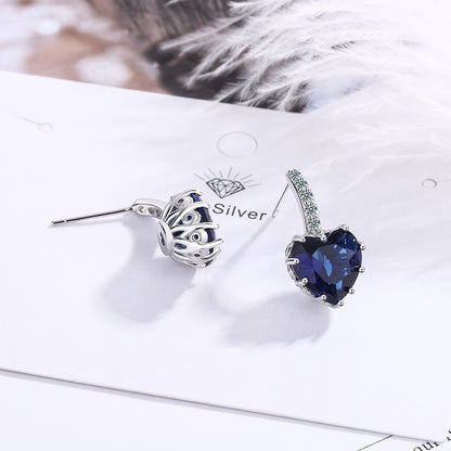 Sapphire Sterling Silver Heart Stud Earrings – Wisdom · Loyalty · Protection