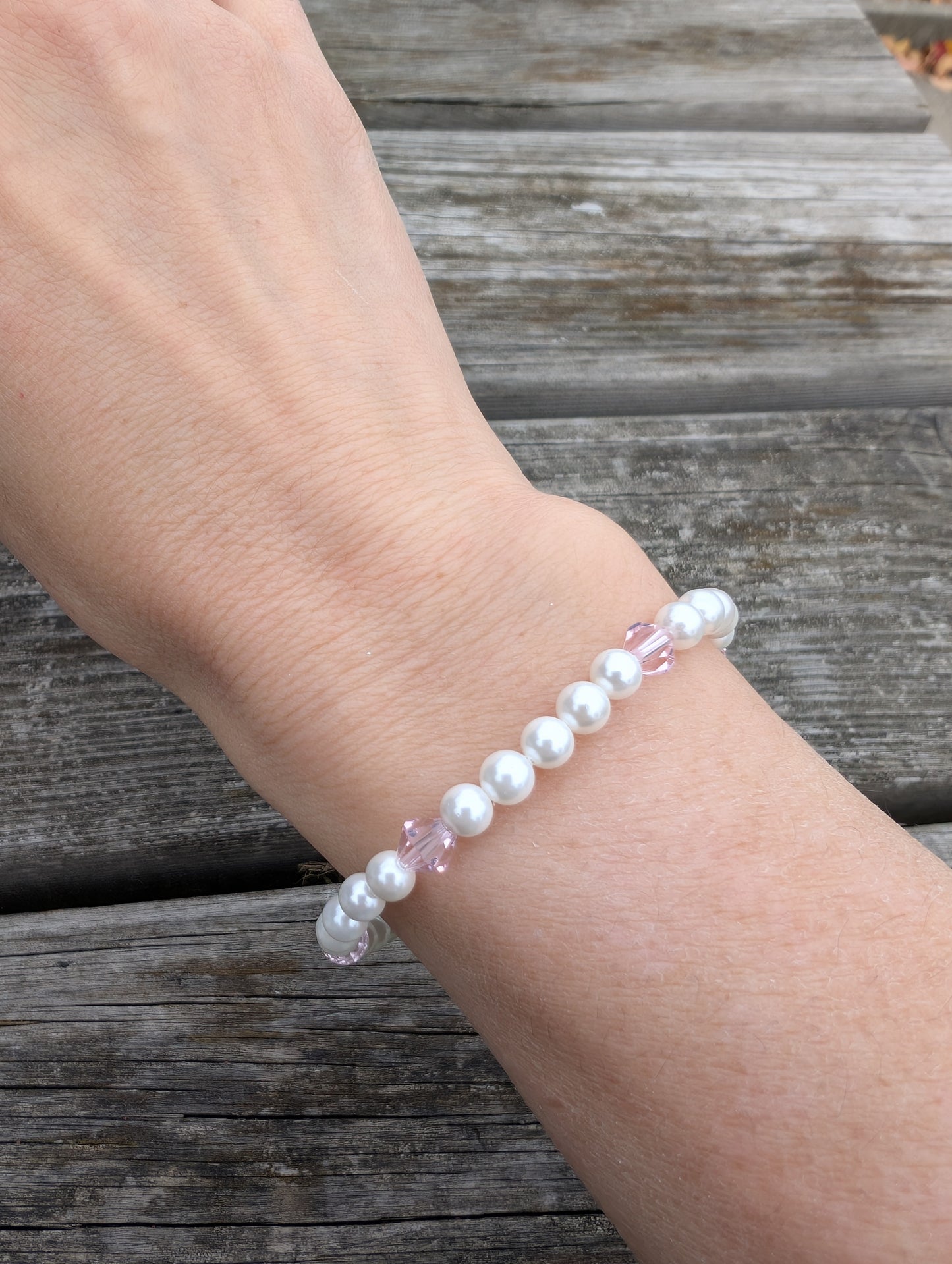 Pearl & Swarovski Birthstone Crystal  Bracelet