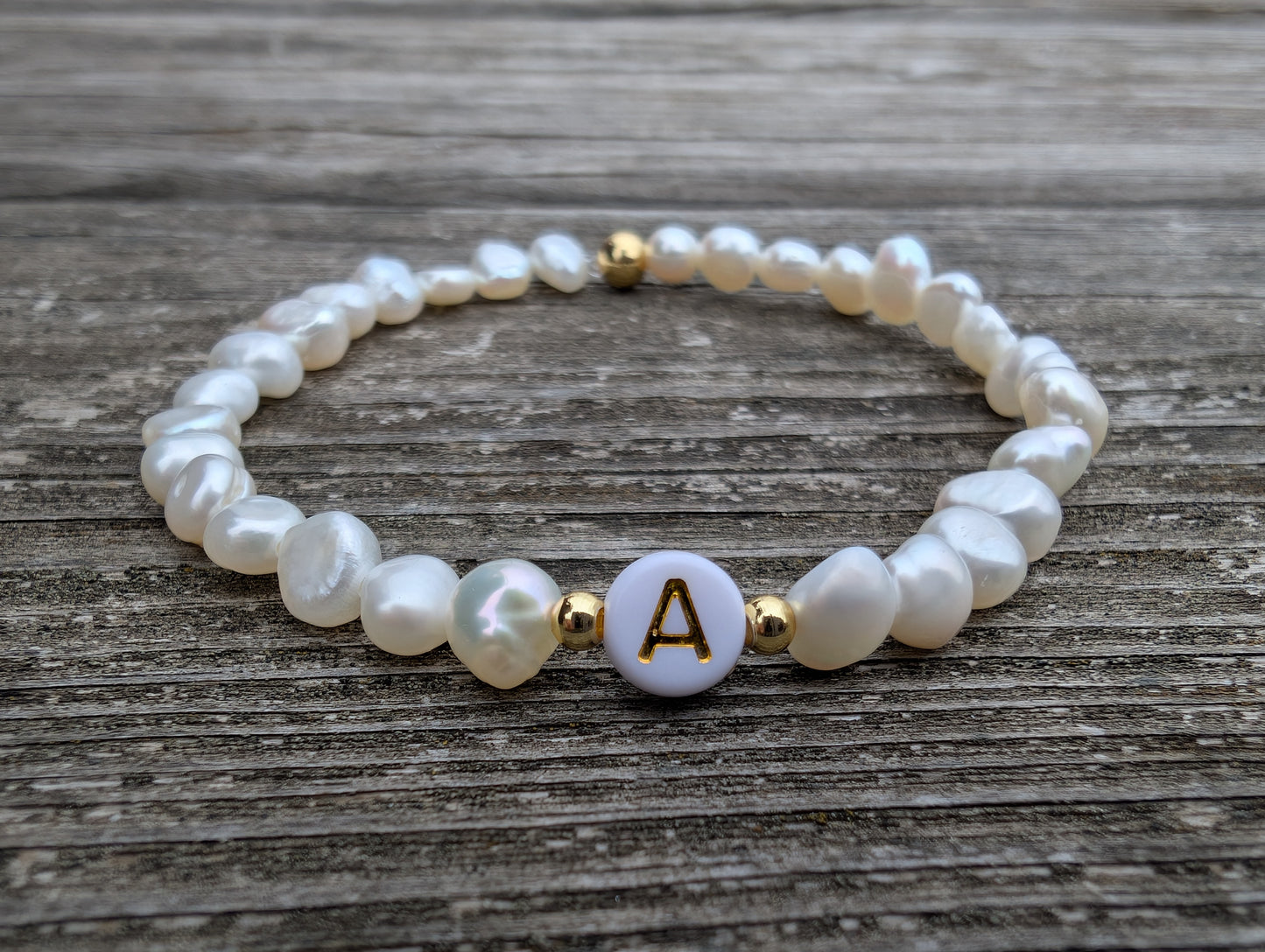 Custom Initial Baroque Pearl Bracelet