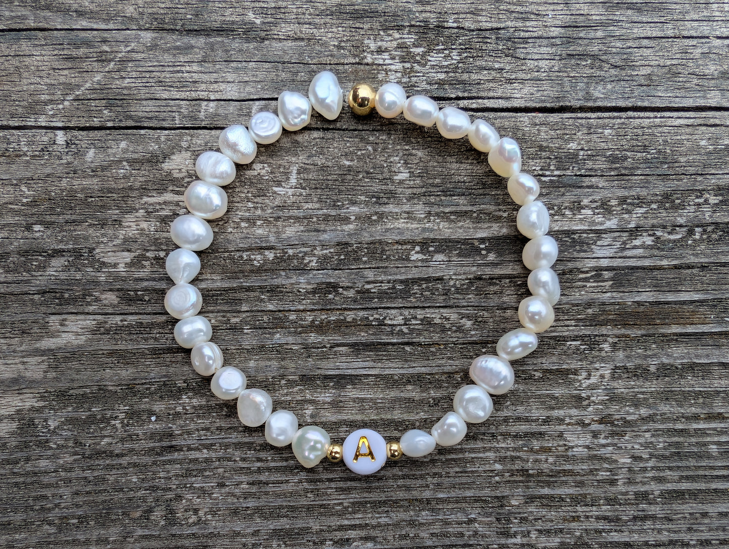 Custom Initial Baroque Pearl Bracelet