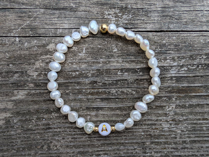 Custom Initial Baroque Pearl Bracelet