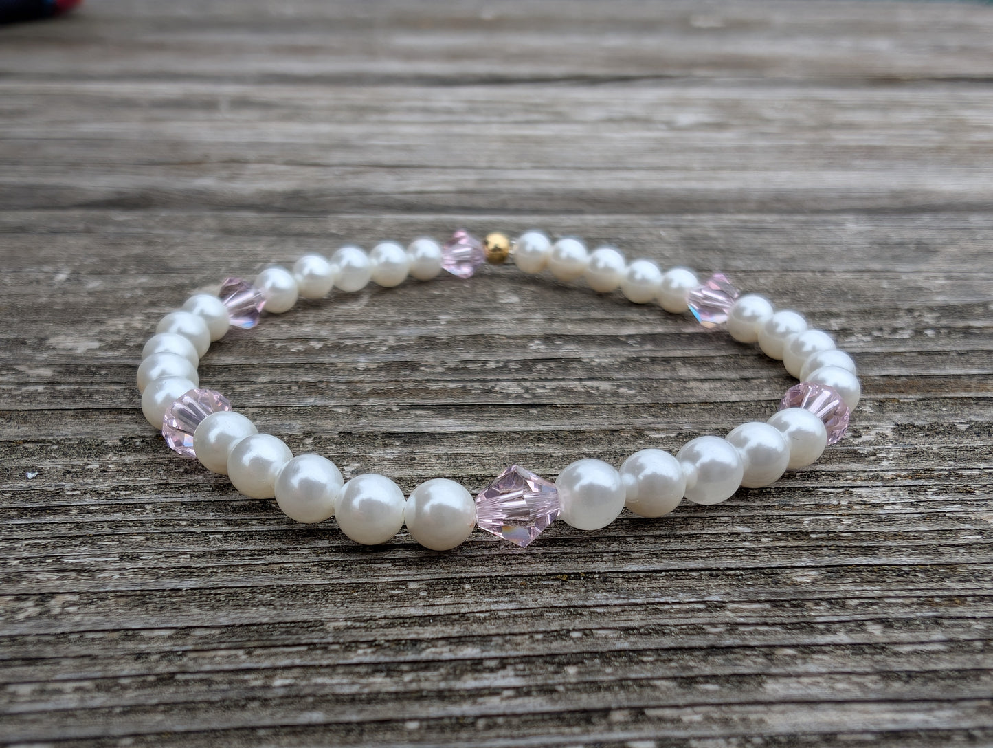 Pearl & Swarovski Birthstone Crystal  Bracelet