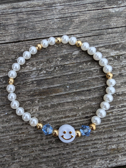 Pearl Smile Healing Bracelet – Swarovski Birthstone Crystal