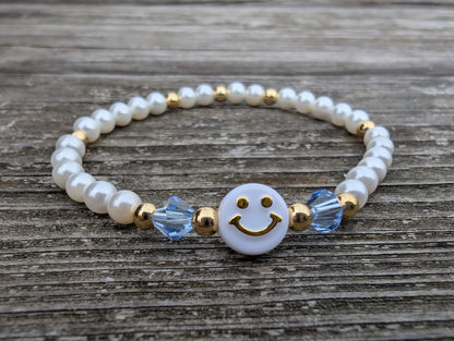 Pearl Smile Healing Bracelet – Swarovski Birthstone Crystal