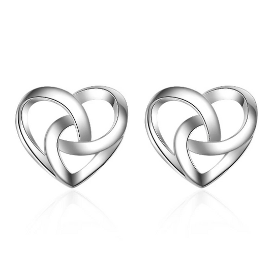 Sterling Silver Heart Stud Earrings – Timeless Love