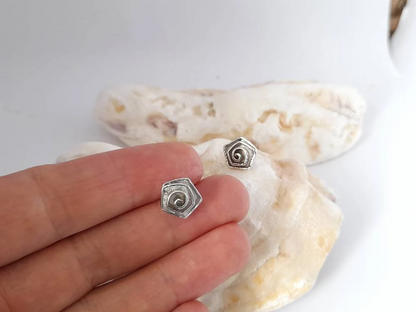 Sterling Silver Rose Stud Earrings – Timeless Elegance