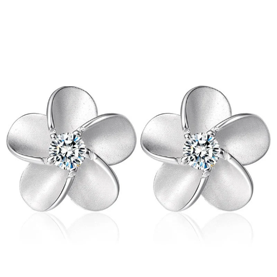 Sterling Silver Forget-Me-Not Stud Earrings – Eternal Love & Friendship
