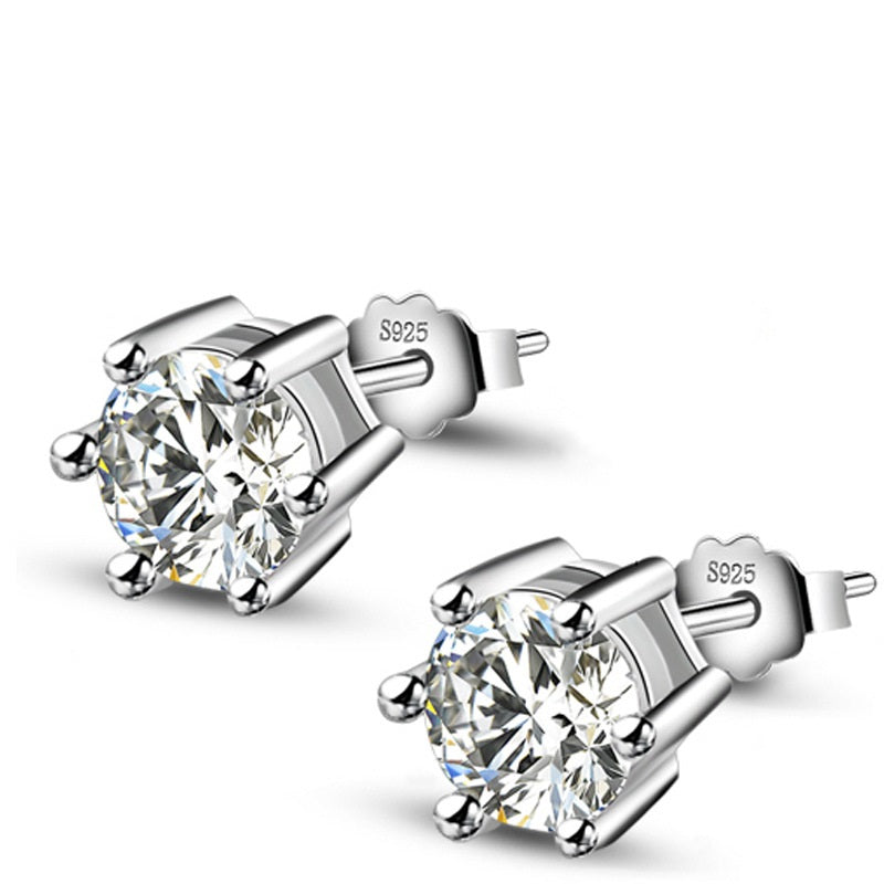 Sterling Silver Swarovski Crystal Stud Earrings - Timeless Design