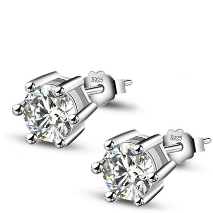 Sterling Silver Swarovski Crystal Stud Earrings - Timeless Design