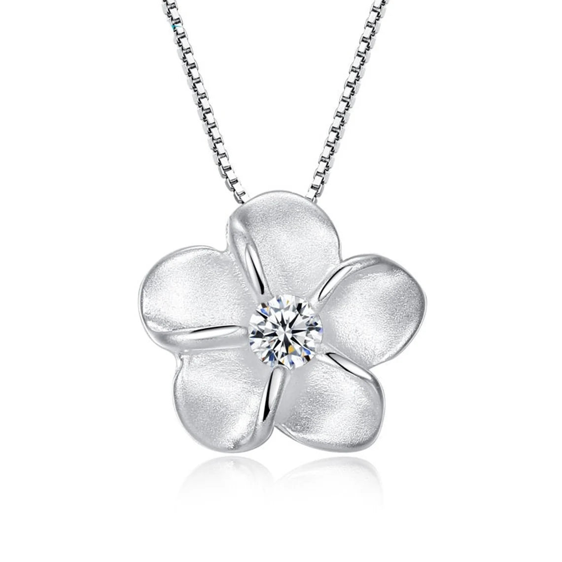 Sterling Silver Forget-Me-Not Pendant Necklace – A Symbol of Remembrance