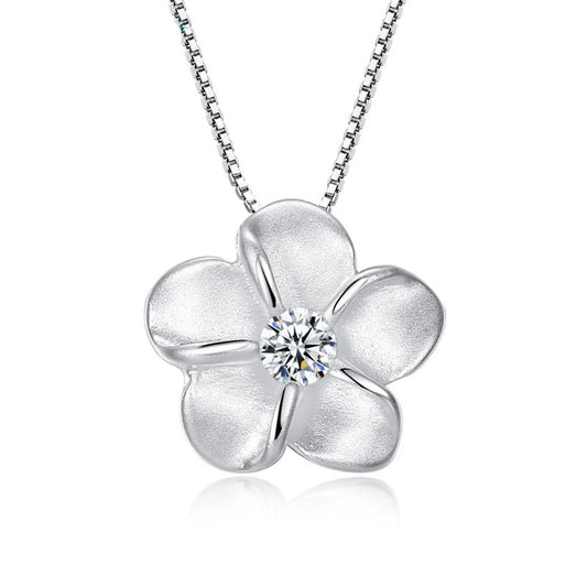 Sterling Silver Forget-Me-Not Pendant Necklace – A Symbol of Remembrance