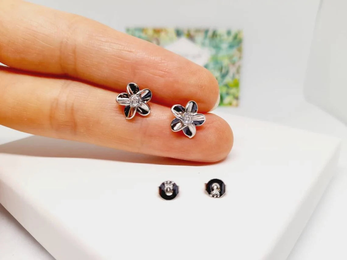Sterling Silver Forget-Me-Not Stud Earrings – Eternal Love & Friendship