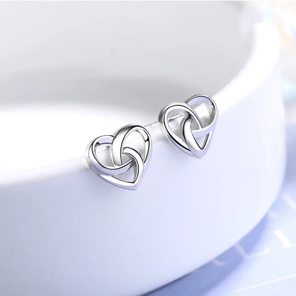 Sterling Silver Heart Stud Earrings – Timeless Love