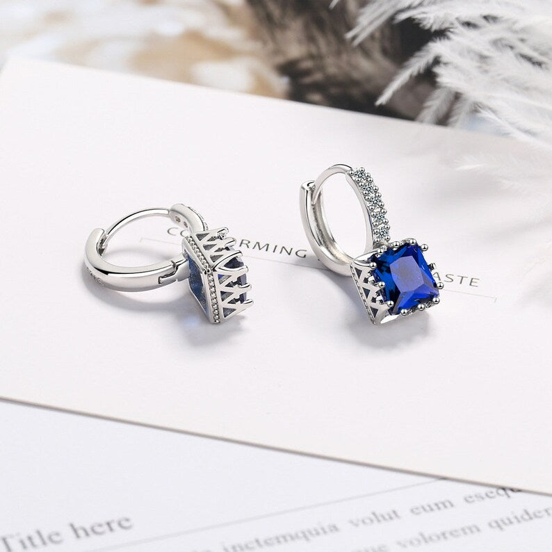 Sapphire Sterling Silver Heart Stud Earrings – Wisdom · Loyalty · Protection