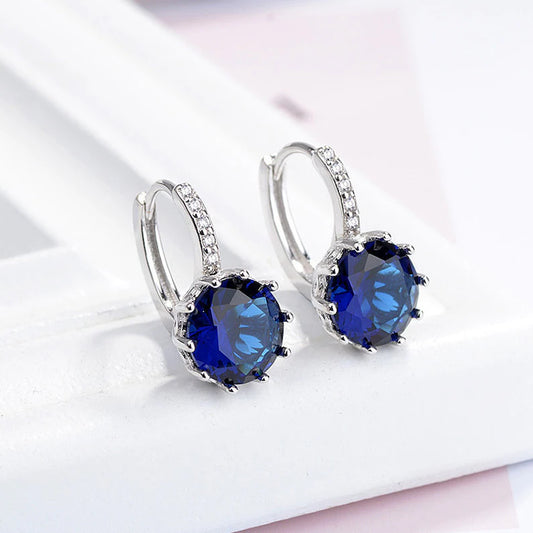Sapphire Sterling Silver Circle Earrings – Wisdom · Loyalty · Protection