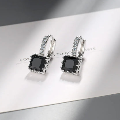 Black Onyx Sterling Silver Square Earrings – Strength · Protection · Grounding
